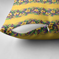 Aloha Hawaii Mardi Gras Pillow Cover Gold Style