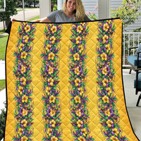 Aloha Hawaii Mardi Gras Quilt Gold Style LT05 Gold - Polynesian Pride