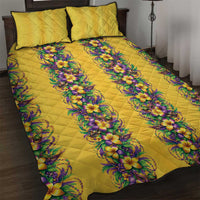 Aloha Hawaii Mardi Gras Quilt Bed Set Gold Style LT05 Gold - Polynesian Pride