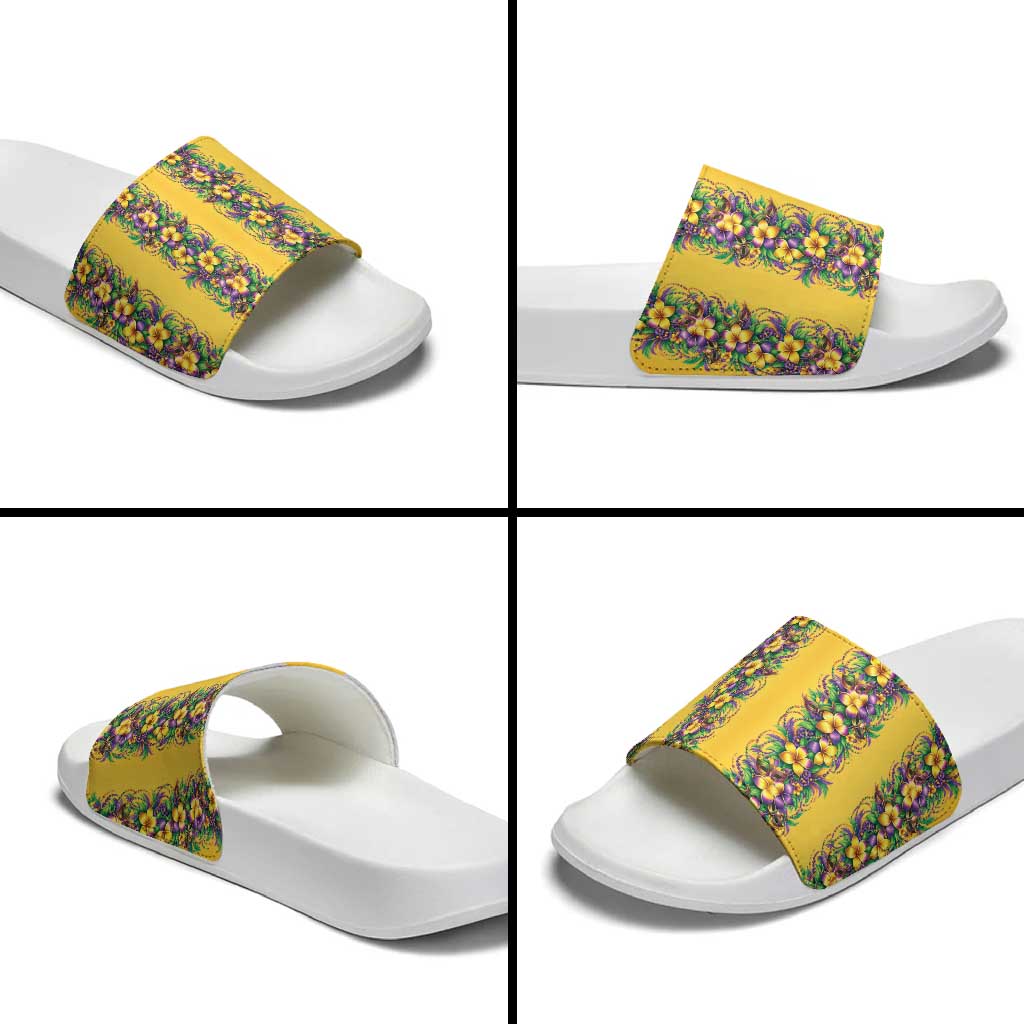 Aloha Hawaii Mardi Gras Slide Sandals Gold Style LT05 - Polynesian Pride