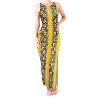 Aloha Hawaii Mardi Gras Tank Maxi Dress Gold Style