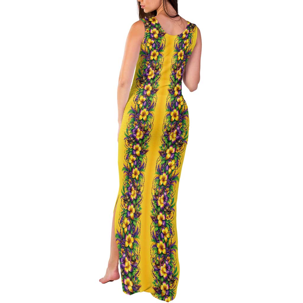 Aloha Hawaii Mardi Gras Tank Maxi Dress Gold Style