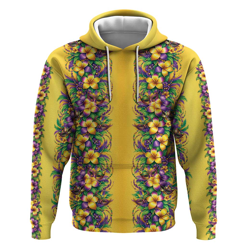 Aloha Hawaii Mardi Gras Zip Hoodie Gold Style