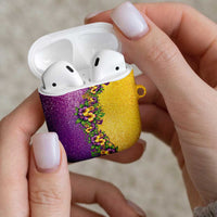 Hawaii Mardi Gras AirPods Case Plumeria Lei Beads Glitter Style
