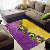 Hawaii Mardi Gras Area Rug Plumeria Lei Beads Glitter Style