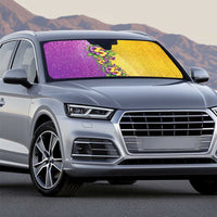 Hawaii Mardi Gras Auto Sun Shade Plumeria Lei Beads Glitter Style