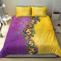 Hawaii Mardi Gras Bedding Set Plumeria Lei Beads Glitter Style
