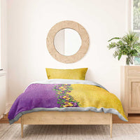 Hawaii Mardi Gras Bedding Set Plumeria Lei Beads Glitter Style