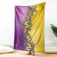 Hawaii Mardi Gras Blanket Plumeria Lei Beads Glitter Style