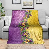 Hawaii Mardi Gras Blanket Plumeria Lei Beads Glitter Style