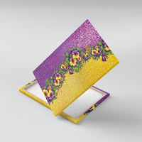 Hawaii Mardi Gras Canvas Wall Art Plumeria Lei Beads Glitter Style