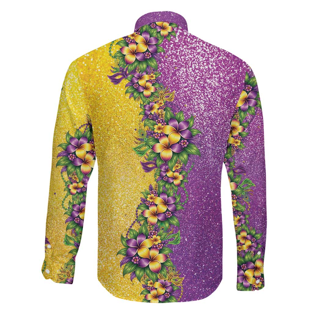 Hawaii Mardi Gras Family Matching Summer Maxi Dress and Hawaiian Shirt Plumeria Lei Beads Glitter Style