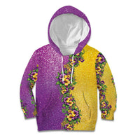 Hawaii Mardi Gras Kid Hoodie Plumeria Lei Beads Glitter Style