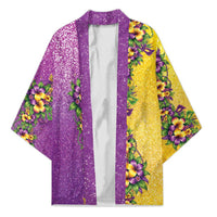 Hawaii Mardi Gras Kimono Plumeria Lei Beads Glitter Style