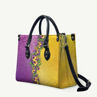 Hawaii Mardi Gras Leather Bag Plumeria Lei Beads Glitter Style