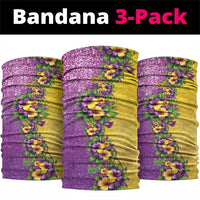 Hawaii Mardi Gras Neck Gaiter Plumeria Lei Beads Glitter Style