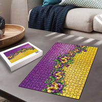 Hawaii Mardi Gras Puzzle Plumeria Lei Beads Glitter Style