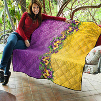 Hawaii Mardi Gras Quilt Plumeria Lei Beads Glitter Style