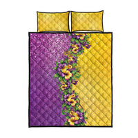 Hawaii Mardi Gras Quilt Bed Set Plumeria Lei Beads Glitter Style