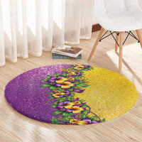 Hawaii Mardi Gras Round Carpet Plumeria Lei Beads Glitter Style