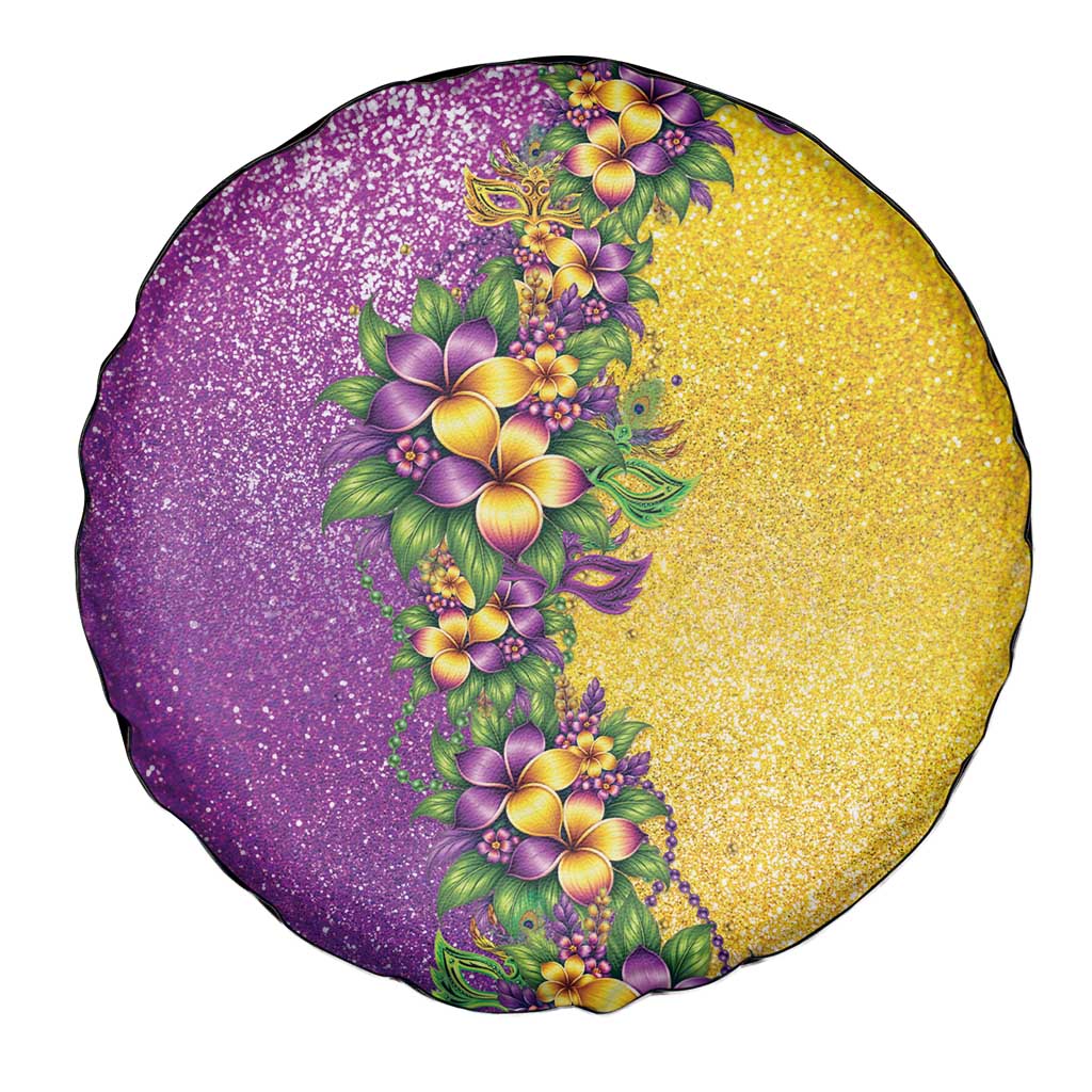 Hawaii Mardi Gras Spare Tire Cover Plumeria Lei Beads Glitter Style