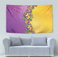 Hawaii Mardi Gras Tapestry Plumeria Lei Beads Glitter Style