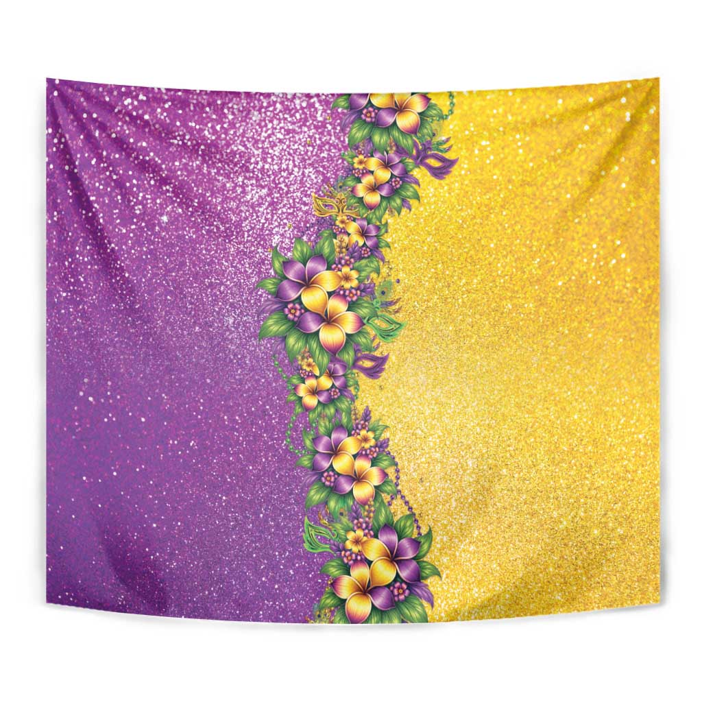 Hawaii Mardi Gras Tapestry Plumeria Lei Beads Glitter Style