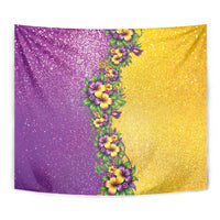 Hawaii Mardi Gras Tapestry Plumeria Lei Beads Glitter Style