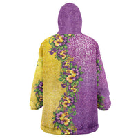 Hawaii Mardi Gras Wearable Blanket Hoodie Plumeria Lei Beads Glitter Style
