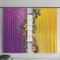 Hawaii Mardi Gras Window Curtain Plumeria Lei Beads Glitter Style
