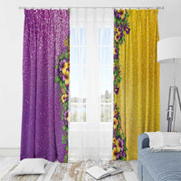 Hawaii Mardi Gras Window Curtain Plumeria Lei Beads Glitter Style