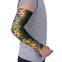 Hawaii Mardi Gras Arm Sleeves Tropical Flowers Glitter Style