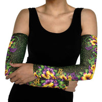 Hawaii Mardi Gras Arm Sleeves Tropical Flowers Glitter Style