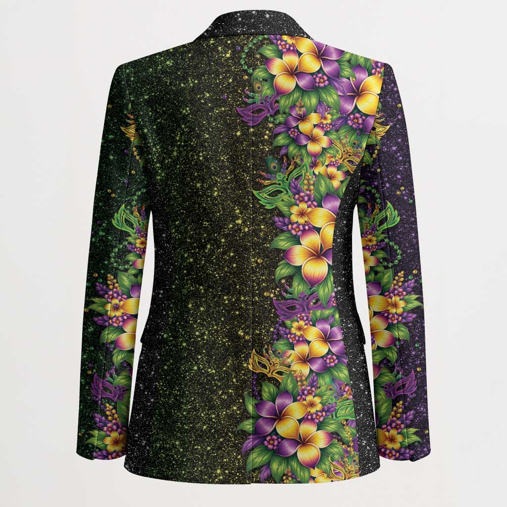 Hawaii Mardi Gras Blazer Tropical Flowers Glitter Style