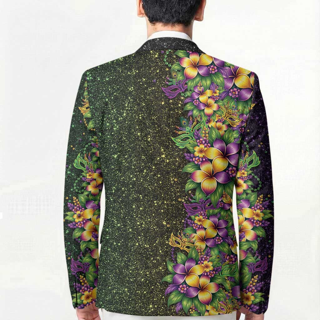 Hawaii Mardi Gras Blazer Tropical Flowers Glitter Style