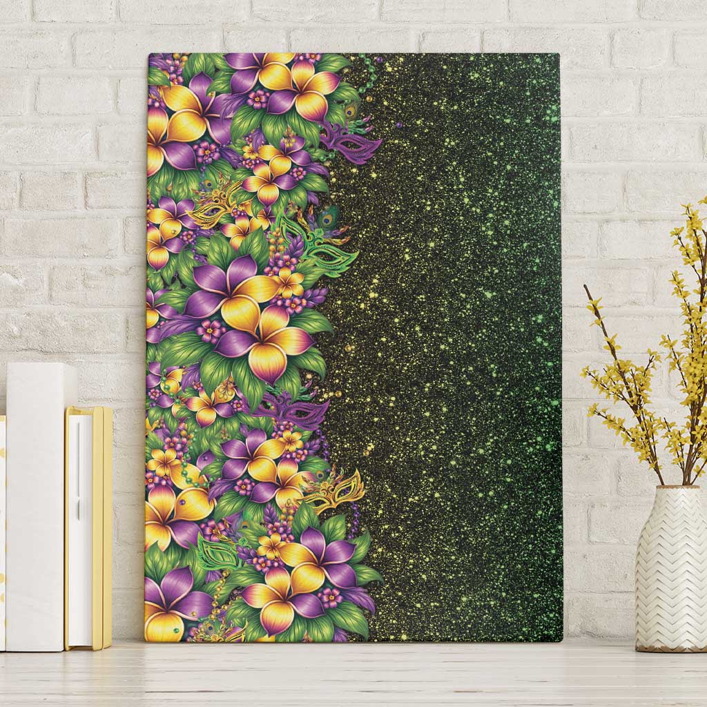 Hawaii Mardi Gras Canvas Wall Art Tropical Flowers Glitter Style