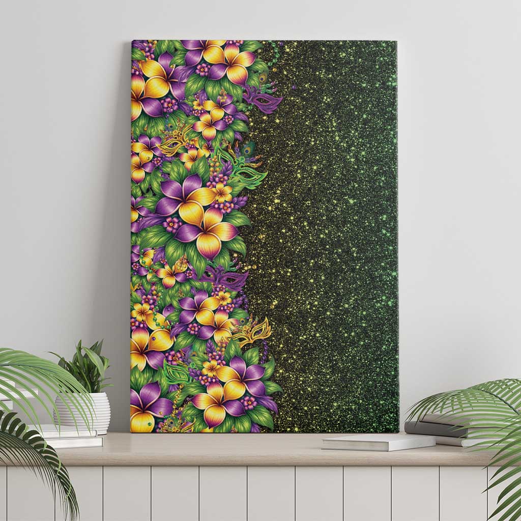 Hawaii Mardi Gras Canvas Wall Art Tropical Flowers Glitter Style