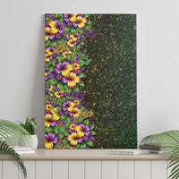 Hawaii Mardi Gras Canvas Wall Art Tropical Flowers Glitter Style