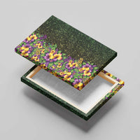 Hawaii Mardi Gras Canvas Wall Art Tropical Flowers Glitter Style