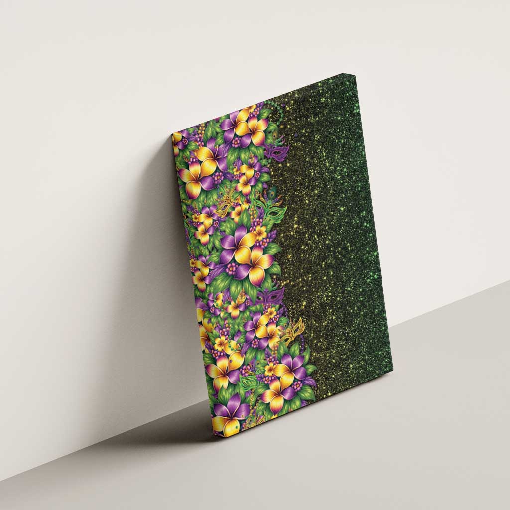 Hawaii Mardi Gras Canvas Wall Art Tropical Flowers Glitter Style