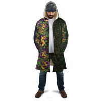 Hawaii Mardi Gras Cloak Tropical Flowers Glitter Style