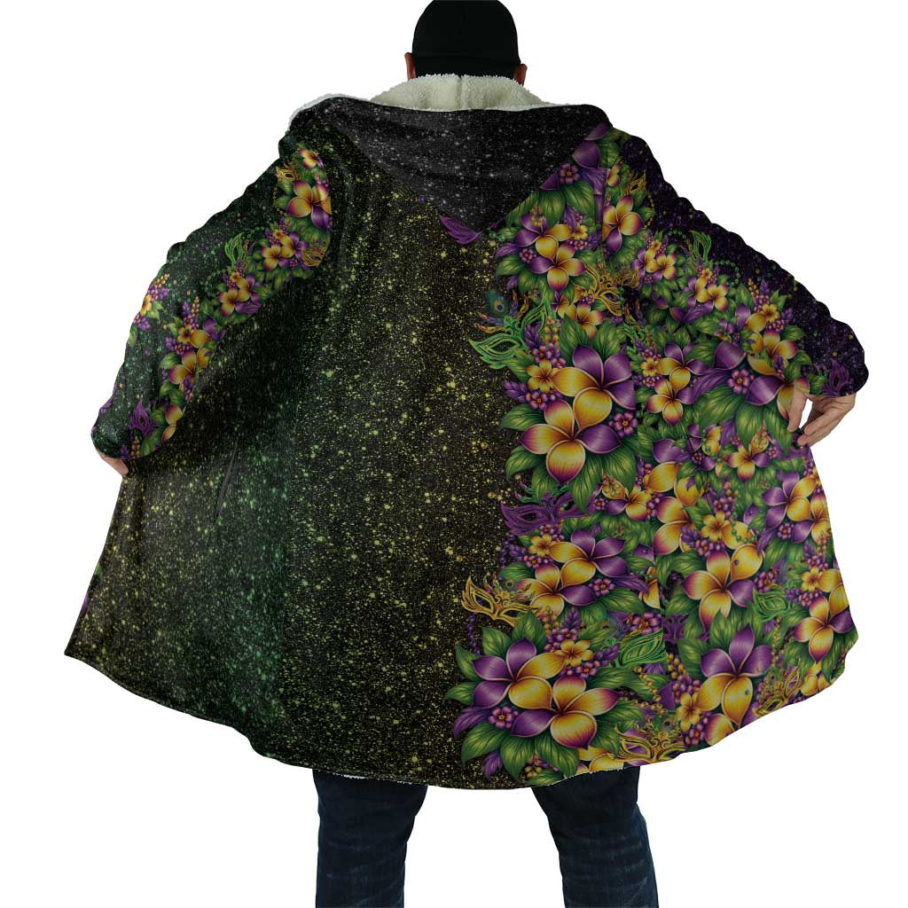 Hawaii Mardi Gras Cloak Tropical Flowers Glitter Style