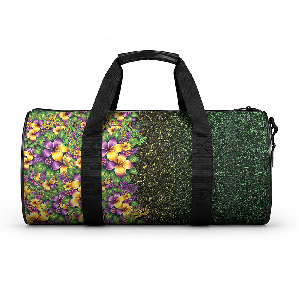 Hawaii Mardi Gras Duffle Bag Tropical Flowers Glitter Style