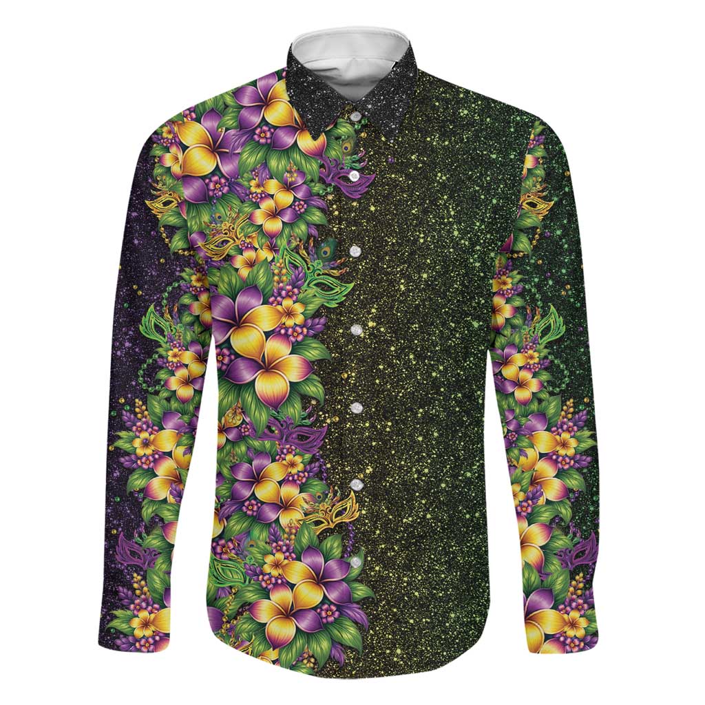 Hawaii Mardi Gras Family Matching Off Shoulder Maxi Dress and Hawaiian Shirt Tropical Flowers Glitter Style