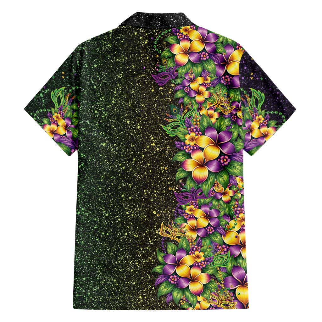 Hawaii Mardi Gras Family Matching Summer Maxi Dress and Hawaiian Shirt Tropical Flowers Glitter Style