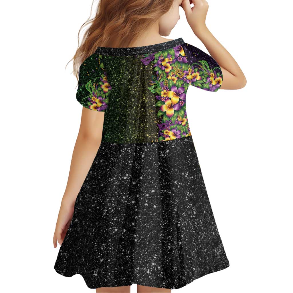 Hawaii Mardi Gras Family Matching Tank Maxi Dress and Hawaiian Shirt Tropical Flowers Glitter Style
