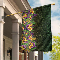 Hawaii Mardi Gras Garden Flag Tropical Flowers Glitter Style