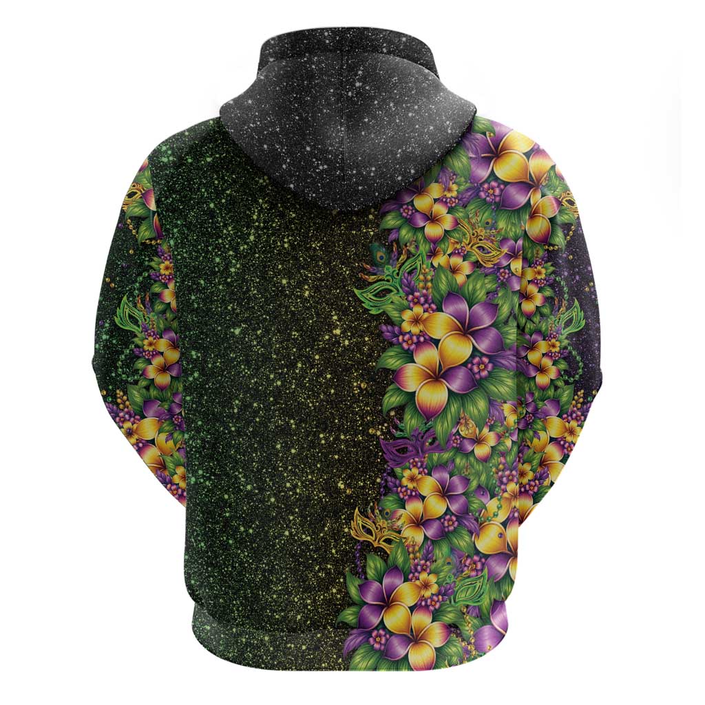 Hawaii Mardi Gras Hoodie Tropical Flowers Glitter Style