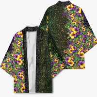 Hawaii Mardi Gras Kimono Tropical Flowers Glitter Style