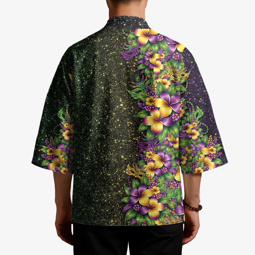 Hawaii Mardi Gras Kimono Tropical Flowers Glitter Style